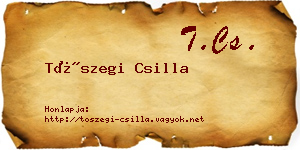 Tószegi Csilla névjegykártya
