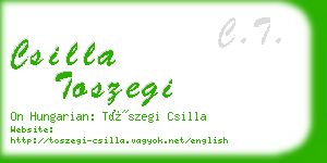 csilla toszegi business card